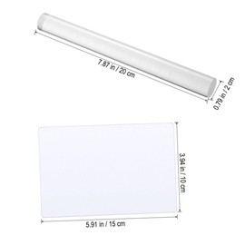 OHPHCALL 3pcs Acrylic Clay Rolling Rod with Backing Board Essential Modelling Tools for Home Durable Clay Roller for Shaping and Pressing Scratch Resistant Design