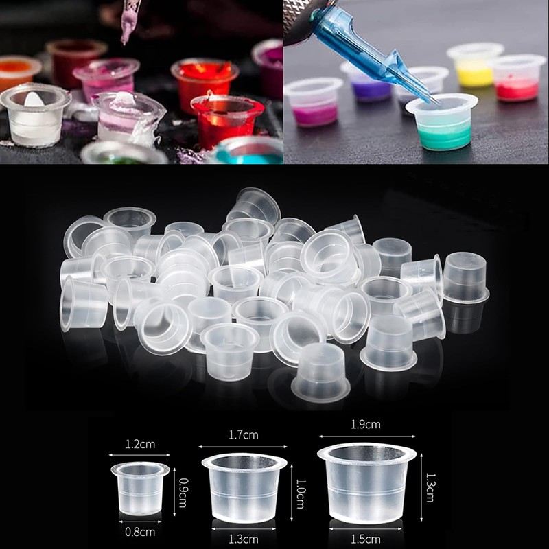 1100Pcs Tattoo Ink Caps,14x11mm Disposable Plastic Pigment Tattoo Caps for