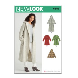 New Look Misses' Coat with Hood Sewing Pattern Packet, Design Code S9129, Sizes XS-S-M-L-XL