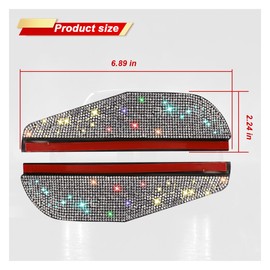 UHANBUT 2PCS Bling Car Side Mirror Rain Visor Guard, Rhinestones Automotive Rear View Mirror Rain Eyebrows, PVC Rainproof Vehicle Side Mirrors Smoke Shade Cover for Car, Truck, SUV (White)