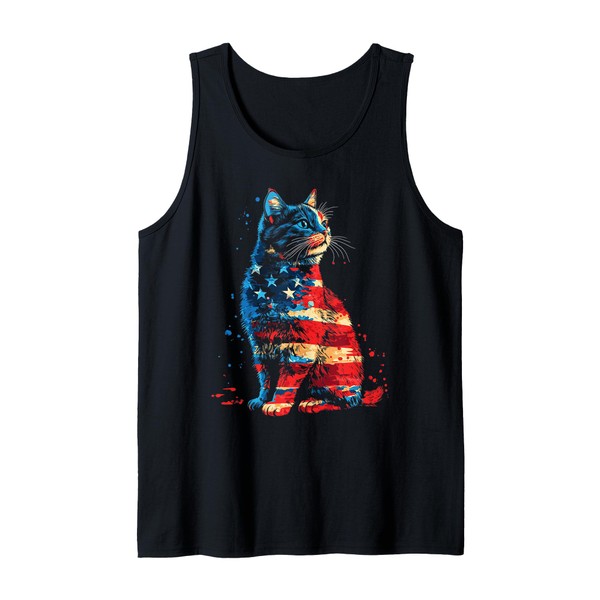 Patriotic Cat American Flag Buffalo 4th Of July Cat Lover