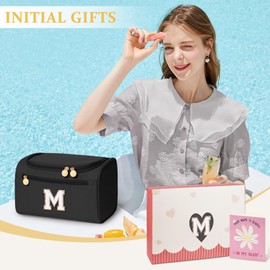 COSHAYSOO Hanging Travel Toiletry Bag for Women Toiletries Cosmetic Organizer Employee Appreciation Thank You Gifts for Social Worker Coworker Farewell Leaving Female Boss Birthday Gift Black M