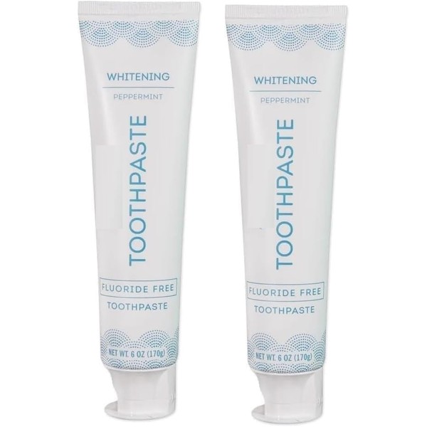 Trader J's Peppermint Fluoride Free Whitening Toothpaste 6oz/170g (Pack of