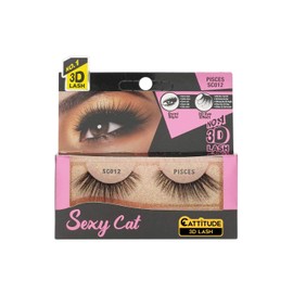 CATTITUDE 3D LASHES Pisces Sexy Cat False Eyelashes, Lightweight & Reusable, Cruelty-Free