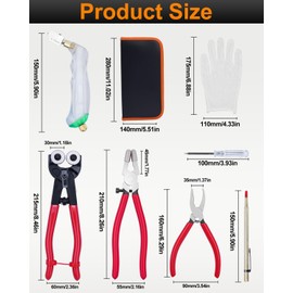 eZAKKA Glass Cutting Tool Set Kit, Glass Nipper Glass Running Plier Breaking Plier Oil Feed Glass Cutter Set with Leather Zipper Bag for Stained Glass, Tiles, Mosaic, Mirrors,Bottle, A KIT
