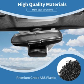 PDKLIN for Challenger Rearview Mirror Panel Trim Cover Fit for Dodge Challenger 2015-2023 Black Carbon Fiber Interior Accessories 4pcs