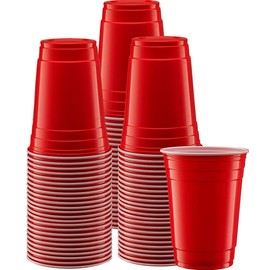 YARIX Plastic Cups- Red Drinking Cups 30 Pcs (12 Oz) are Eco-Friendly Disposable Cups. Reusable Cups- BPA Free- Recyclable-Ideal for Xmas, Weddings, Birthdays, Dinner, Lunch and Party Cups.