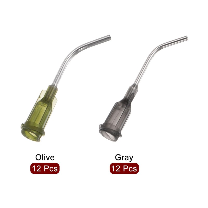 QUARKZMAN Blunt Tip Dosing Needles 14G 16G 45° Curved Dosing
