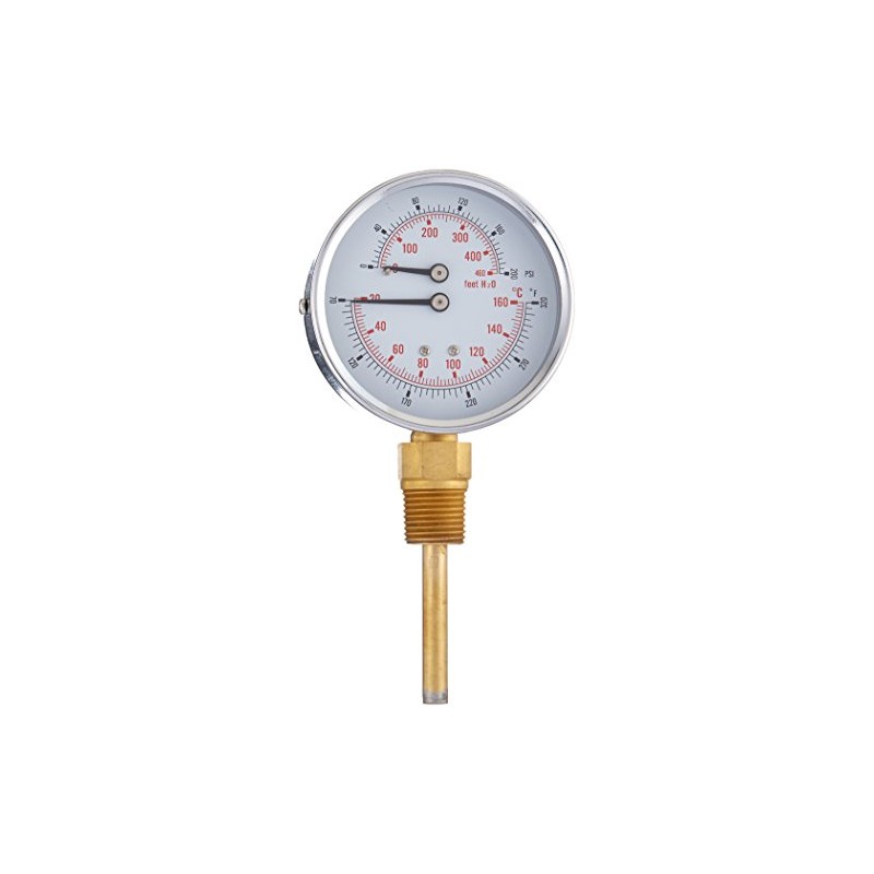 PIC Gauges TRI-HD-302L-G Bottom Mount Industrial Heavy Duty Round Dial