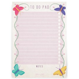Ashton and Wright - Butterfly Design - A5 to Do Pad/Daily Schedule Planner/Desk Pad - 60 Sheets - 80gsm - Made in UK