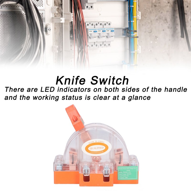 Knife Switch 2P 63A Pure Copper LED Bidirectional Dual Throw