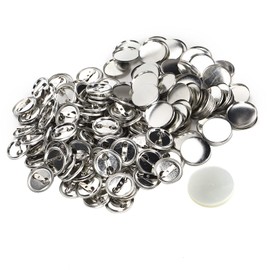 Pack of 100 Button Blanks 32 mm Pin Buttons Accessories Lapel Buttons Set with Safety Pin Button Blanks for Button Machine for DIY Craft Souvenirs Gifts Crafts, Metal