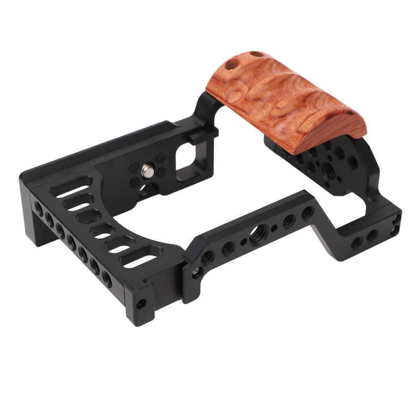 Camera Cage with Wooden Handle for Alpha A7C ILCE 7C
