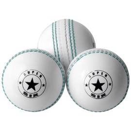 SPIN FIRST Soft & Safe Indoor Outdoor Incrediball Cricket Balls! Real Stitched Seam for Coaching, Training, Practice & Garden Play | For All Ages (1x White)