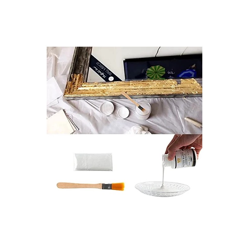 YongBo Gilding Adhesive Kit, Gold Leaf Sheets Glue, Gold Foil