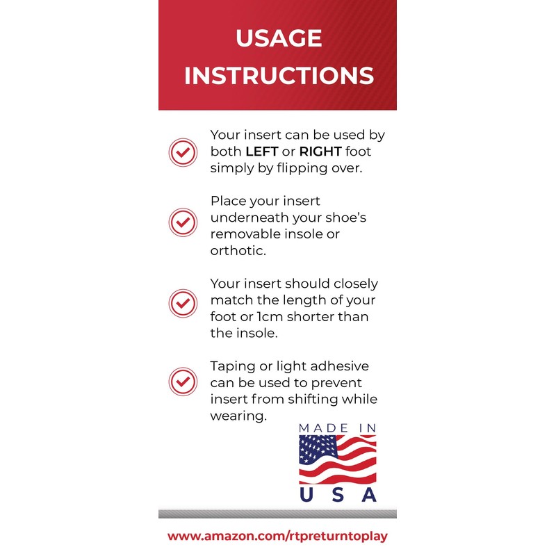 Carbon Fiber Full Shoe Arthritic Insert 23 cm Men's Size