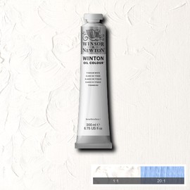 Winsor & Newton 8840010 Winton, fine high-quality oil paint, 200 ml tube with even consistency, light-resistant, high coverage, rich in colour pigments, titanium white
