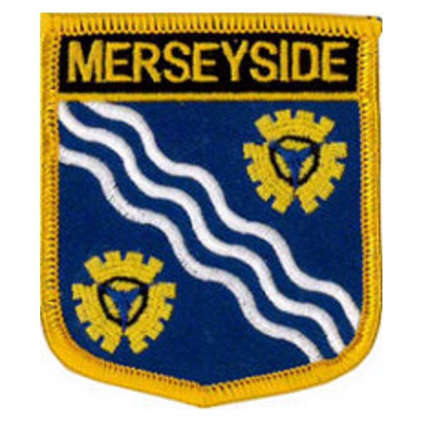 Klicnow Merseyside (Shield) Embroidered Patch 6cm X 7cm (2 1/2"