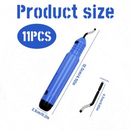 Deburring Tool, Deburring Tool Kit, DeburringTool for Resin, a Anti-Slip Handle, 10 Pack HSS Replacement Blades and 360° Swivel Head, Kit for Wood, Metal, Plastic, Aluminum, Copper