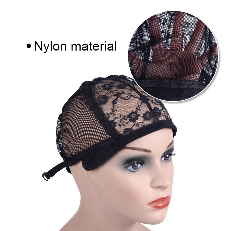 2 Pieces Double Lace Wig Caps for Making Wigs Hair