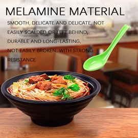 6Pcs Soup Spoon Ramen Noodle Soup Ladle Green Soup Spoons Sturdy and Durable Asian Dinner Spoon Easy Clean Dishwasher Safe