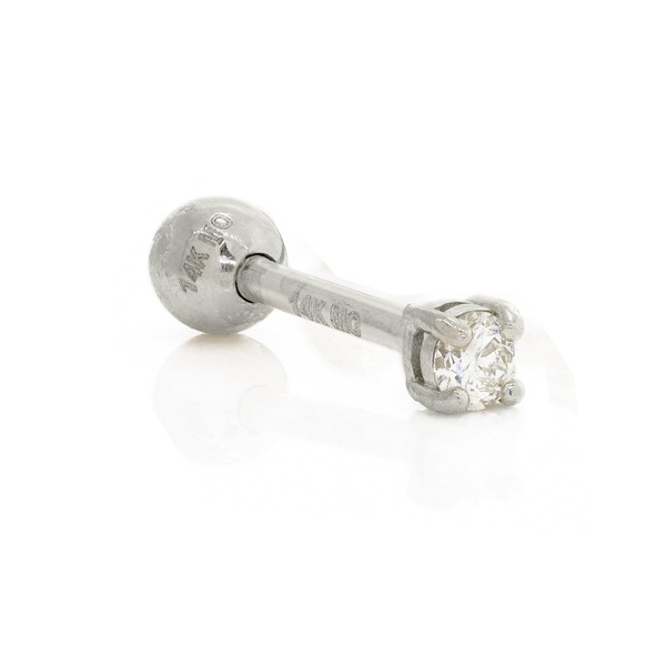 ANYGOLDS 14K REAL Solid Gold 0.035ctw Diamond Cartilage Daith Helix