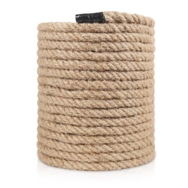 Roopeem Hemp Rope 1/2 inch 50FT Jute Twine Rope Heavy Duty Thick Twine Gardening Twisted Manila Rope Thick Jute Rope for Crafts Gardening Bundling Camping Decorating Hanging Home Decorative Brown