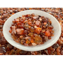 GAF TREASURES Carnelian Chips C Natural Mini Carnelian Stones, Crushed Undrilled Carnelian, Semi-Tumbled Genuine Carnelian (1 lb Bulk)