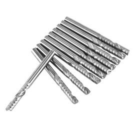 Uadme 4mm End Mills Set, 10 Pcs Tungsten Carbide Single Flute End Mills, CNC Router Milling Bits, Milling Cutter, for Cutting Acrylic, PVC, MDF, Density Board, Wood