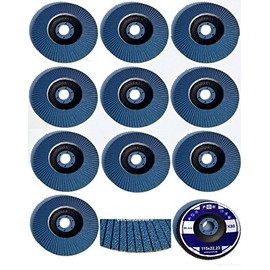 10 Stainless Steel Serrated Washers Diameter 115 mm x 22.23 mm 80-Grit Sanding Discs for Abrasive Discs Stainless Steel Blue