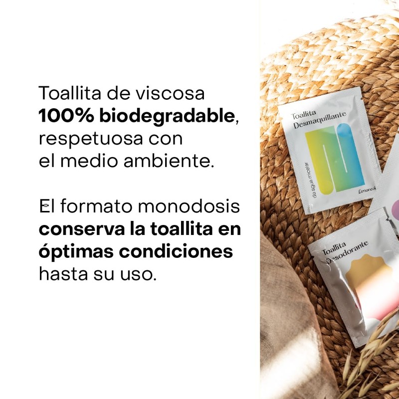 Limoncol Salviette struccanti con acqua micellare per viso e collo,