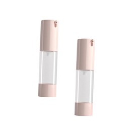 Housoutil 2pcs Vacuum Lotion Press Pump Bottles Empty Cosmetic Subpackaging for Makeup Convenient Refillable Containers for Travel Daily Use