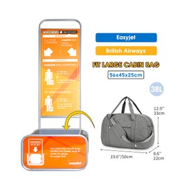 for Large Cabin Bag 56x45x25 Travel Duffel Bag with Wet Pocket Carry on Luggage Overnight for Women and Men 38L (Grey)