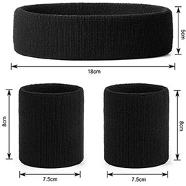 Sweatbands Set, MH MOIHSING 3 Pcs Workout Headbands Kit for Unisex, Non Slip Sport Headbands Wristband for Outdoor Activities, Athletic Moisture Wicking Hairband (Yellow, One Size)