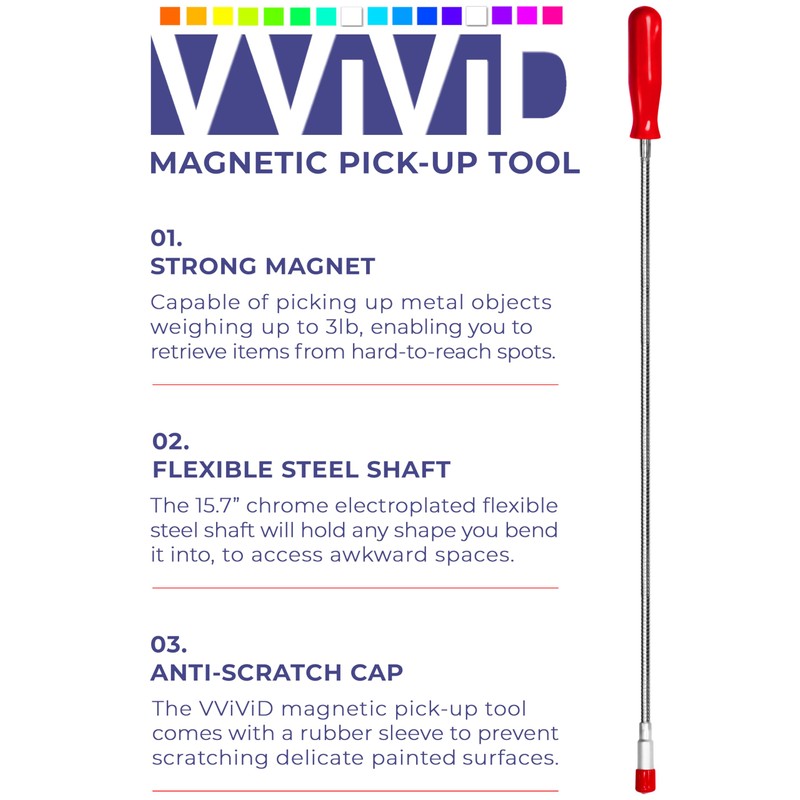VViViD Magnetic Pick-Up Tool with 3lbs Lifting Capacity - Magnet