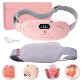 Almohadilla Eléctrica Inalámbrica con 3 Niveles de Calor y 4 Modos de Vibración, Faja Calefactable Recargable para Cólicos Menstruales, Dolor de Espalda y Abdomen, Regalo Bienestar