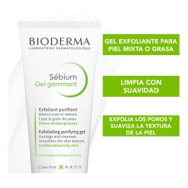 Bioderma Sébium Gel Exfoliante Purificante, Limpieza Profunda, 100 ml