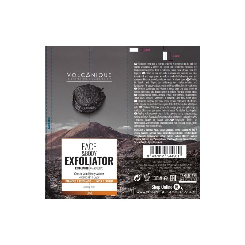 Volcanique Volcanic Ash and Sugar Scrub for Face and Body