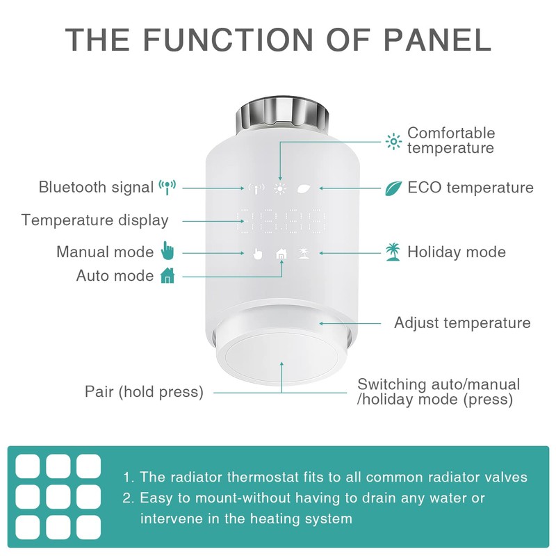 ELEGANT Smart Radiator Thermostat, Wifi Add-On Programmable TRV for Multi-Room