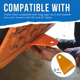 SeDeplacer 1Pcs Trailer Hitch Compatible with Scag Tiger Cat 2 and Cheetah 48" & 52" Zero-Turn Mowers (1/4 Inch Thick, 3/4 Inch Hole, Orange)