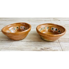 Unbranded 2x Mexican TerraCota Salsa Bowls 2 Salseros de Barro Mexicano