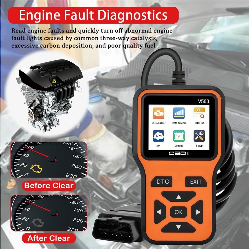 OBD2 Scanner Diagnostic Tool - Check Engine Light Code Scanner