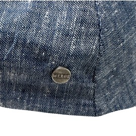 WEROR WEROR-418.1 Men's Flat Cap Peaked Cap with Peak - Spring/Summer Hat with Cotton Lining - Flat Cap, blue, 59