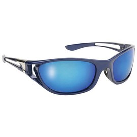 Blue Ice Wrap around Sunglasses Polarized Blue Mirror Lens (6402)