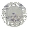Table Runner Table Cloth Table Runner Embroidered Flowers Silver Grey
