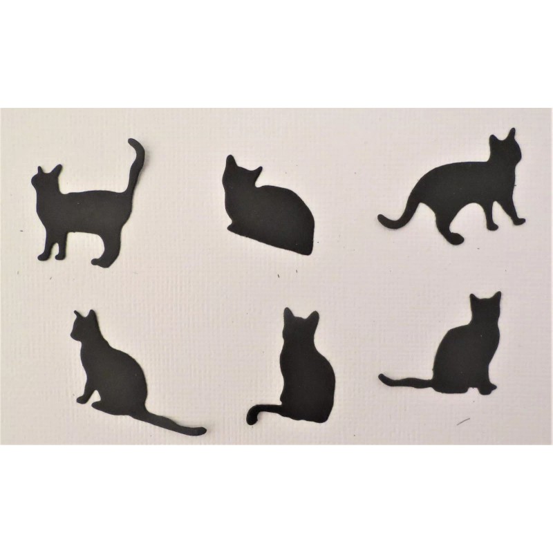 Unbranded Small Black Cat 36 pcs Silhouette Die Cut Scrapbook