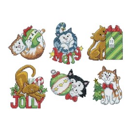 Design Works Crafts Inc. Christmas Cats Counted Cross Stitch Ornament Kit - Set/6