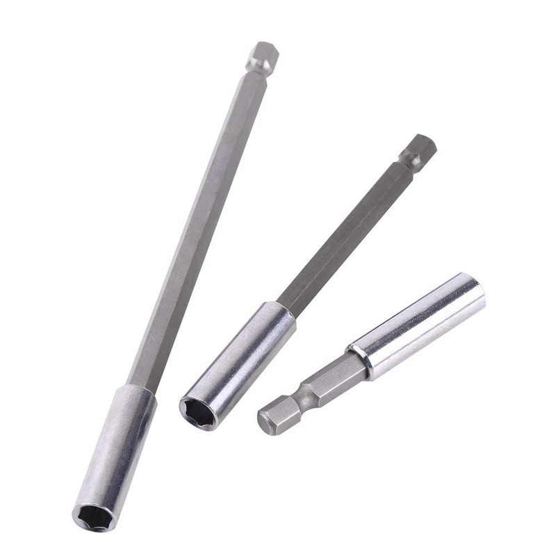 3pcs Electrical Drill Screwdriver Extension Bar Magnetic Bit Holder 1/4"