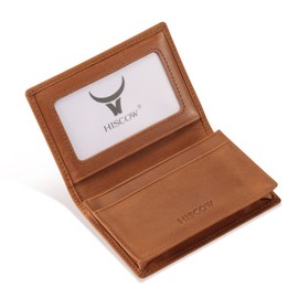 Leather Business Card Case Holder for Men & Women, Italian Calfskin (Vintage Brown)