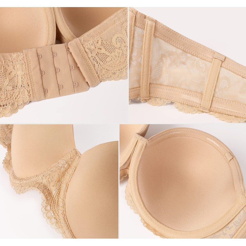 DotVol Women's Full Figure Strapless Bra Multiway Plus Size Underwire
